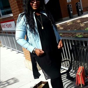 Long dressy sleeveless tunic shirt